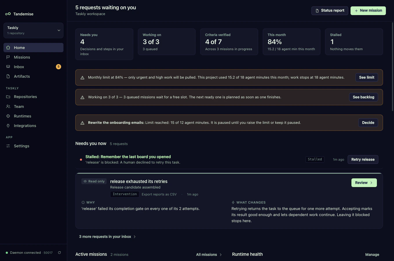 Tandemise, screenshot